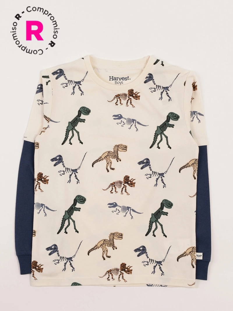 POLERA MANGA LARGA ALGODÓN NIÑO HARVEST FULL PRINT
