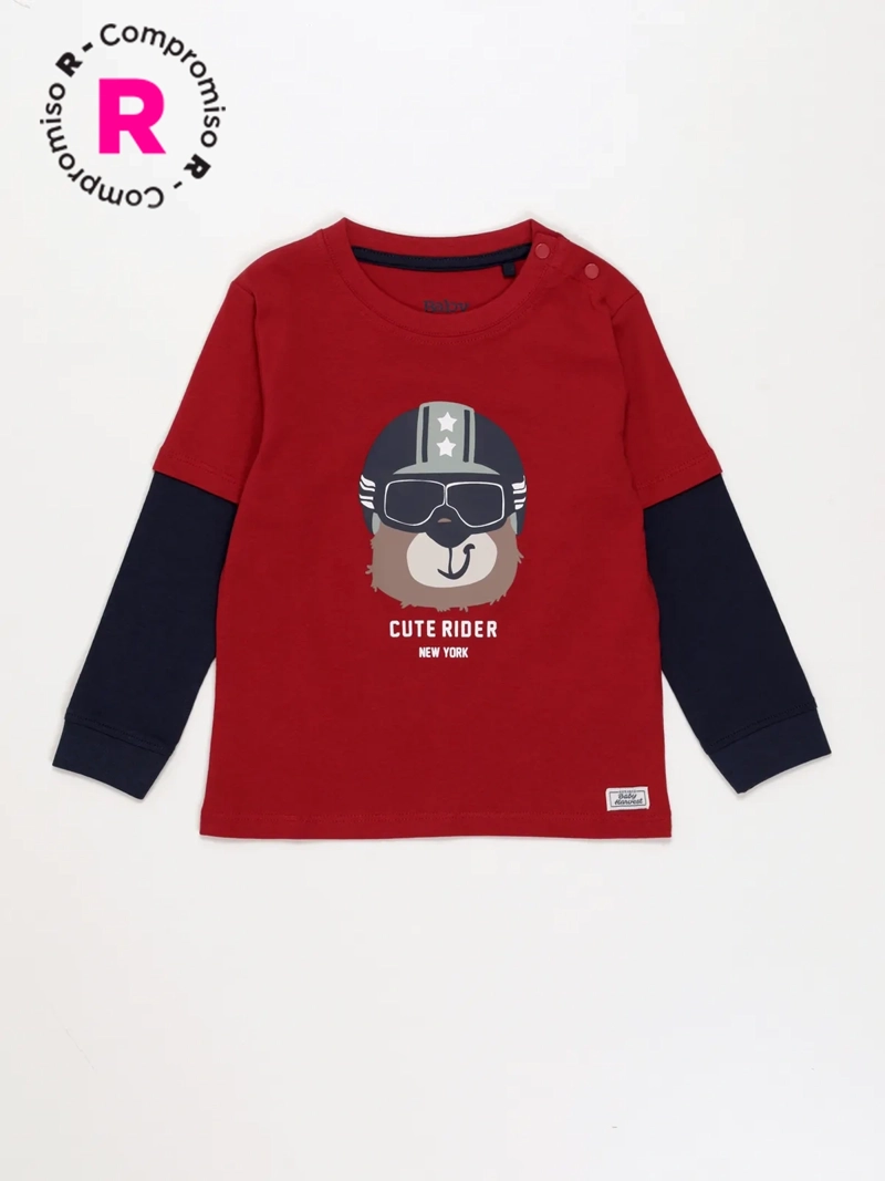 POLERA MANGA LARGA ALGODÓN NIÑO BABY HARVEST DOBLE - 1