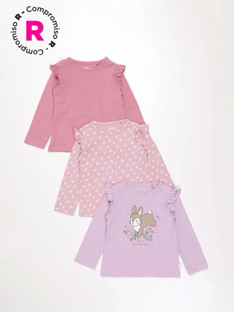 PACK X2 POLERAS ALGODÓN NIÑA BABY HARVEST  - 1