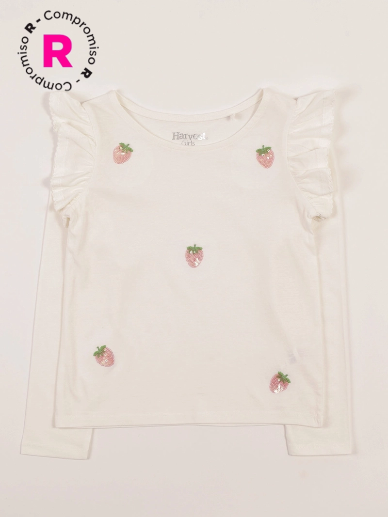 POLERA MANGA LARGA ALGODÓN NIÑA HARVEST LENTEJUELAS - 1