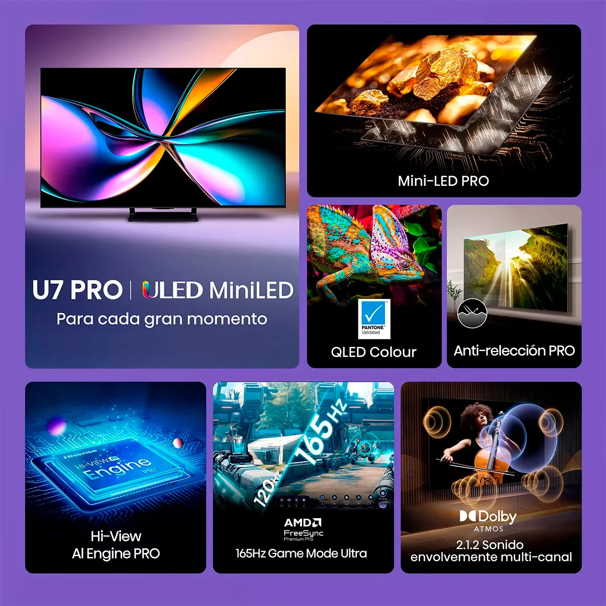 SMART TV HISENSE MINI LED 4K UHD 75” 75U7QG PRO - 4