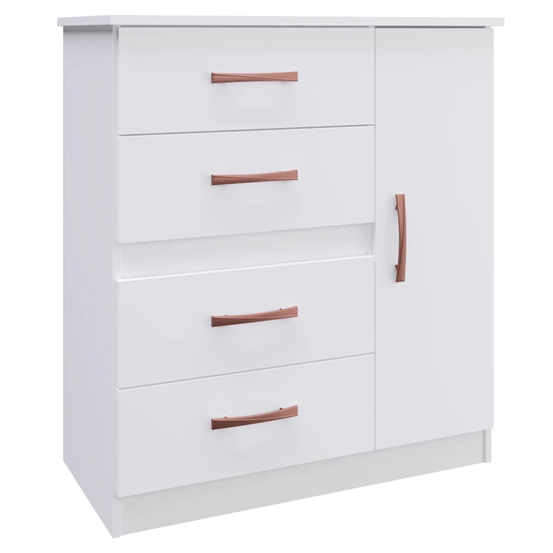 CÓMODA DI PORETTI DESIGN CARIBE 1P 4C BLANCO - 1