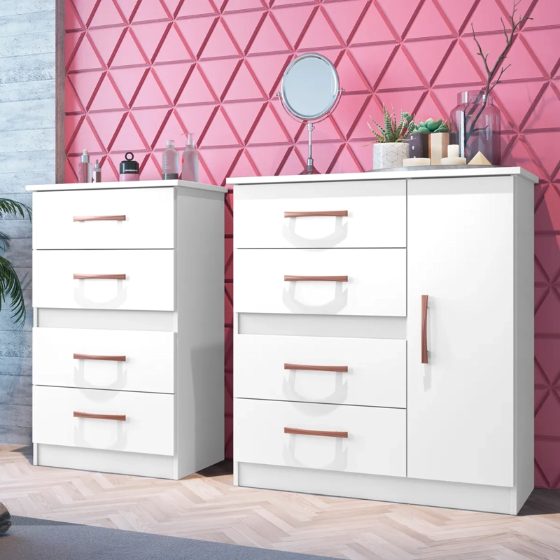 CÓMODA DI PORETTI DESIGN CARIBE 1P 4C BLANCO - 4