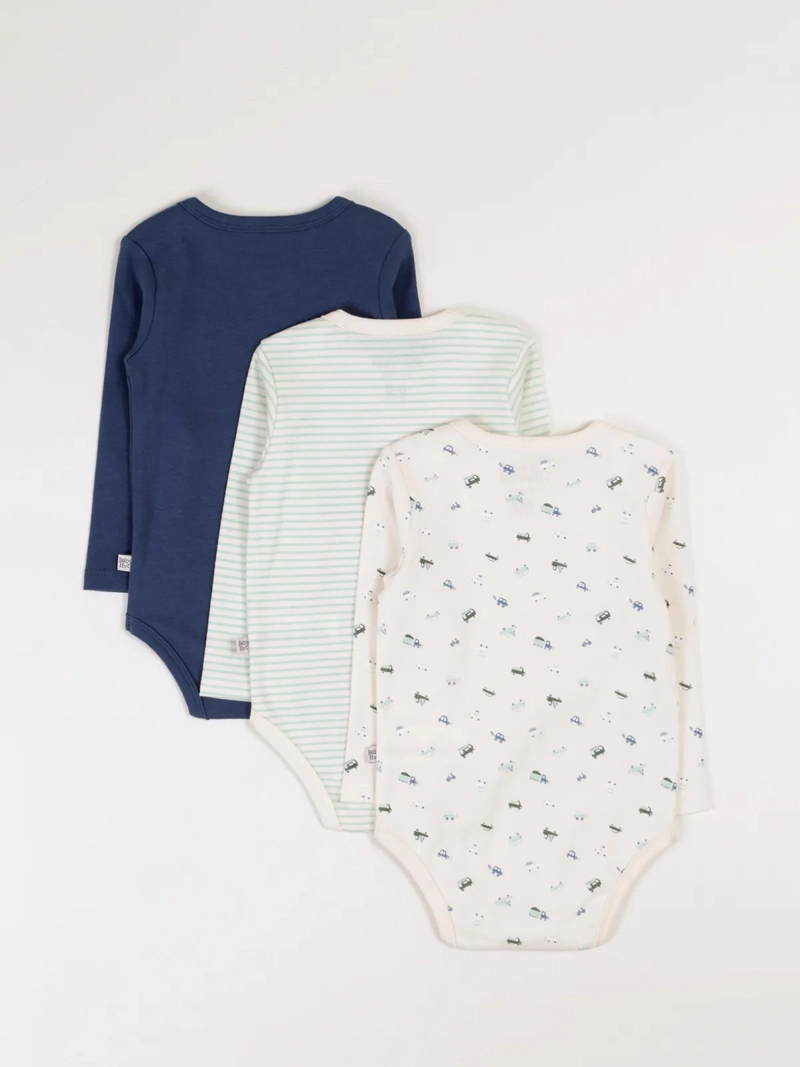 TRIPACK BODIES ALGODÓN NIÑO BABY HARVEST COLORES - 2