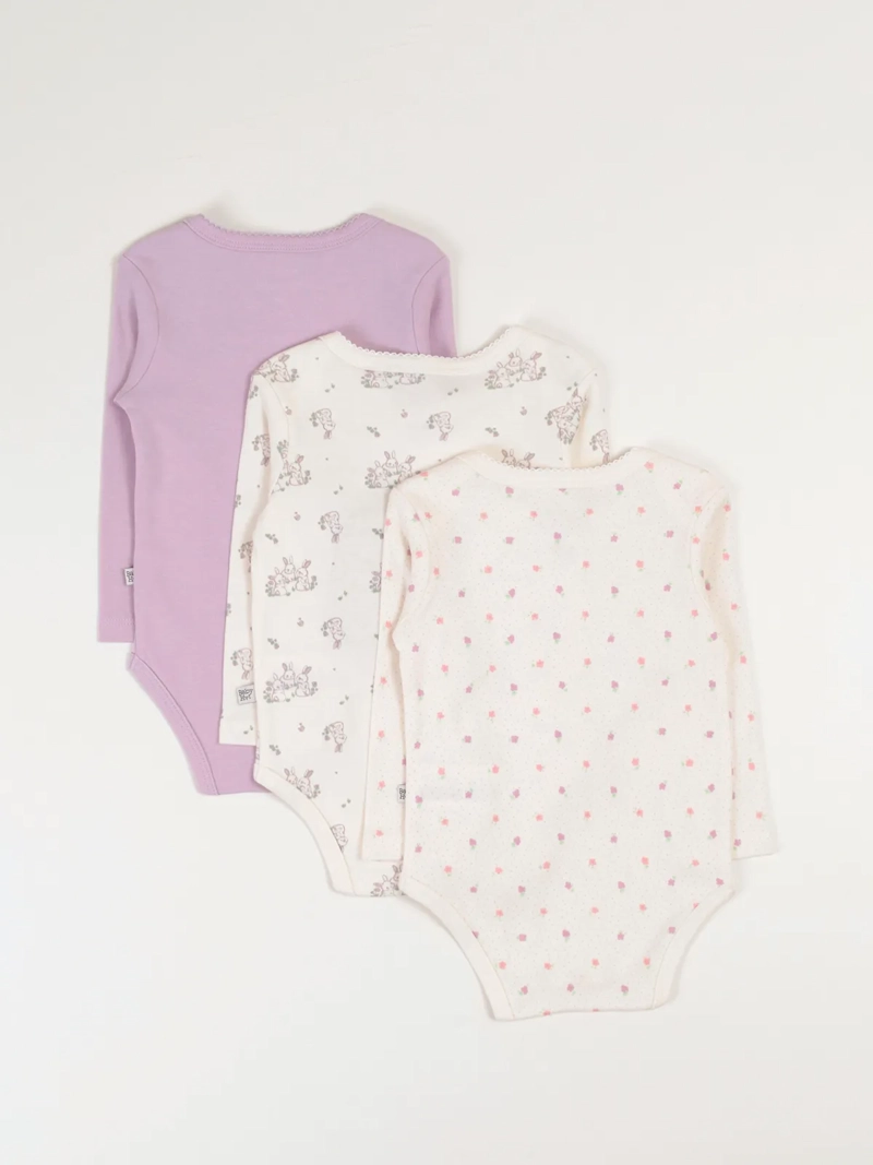 TRIPACK BODIES ALGODÓN NIÑA BABY HARVEST COLORES - 2