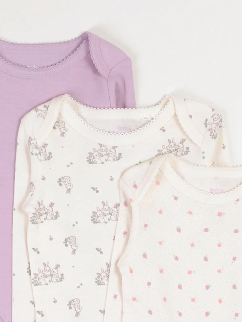 TRIPACK BODIES ALGODÓN NIÑA BABY HARVEST COLORES - 3