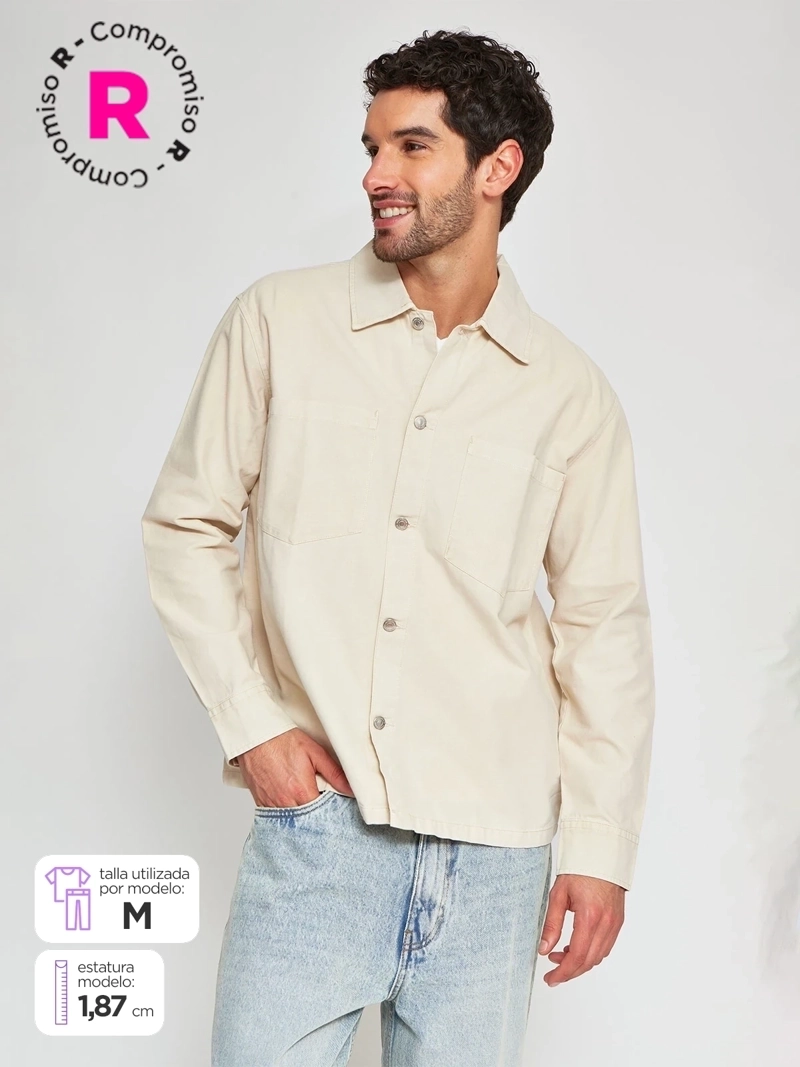 INDEX SOBRECAMISA HOMBRE INDEX ALGODÓN MANGA LARGA LAVADA