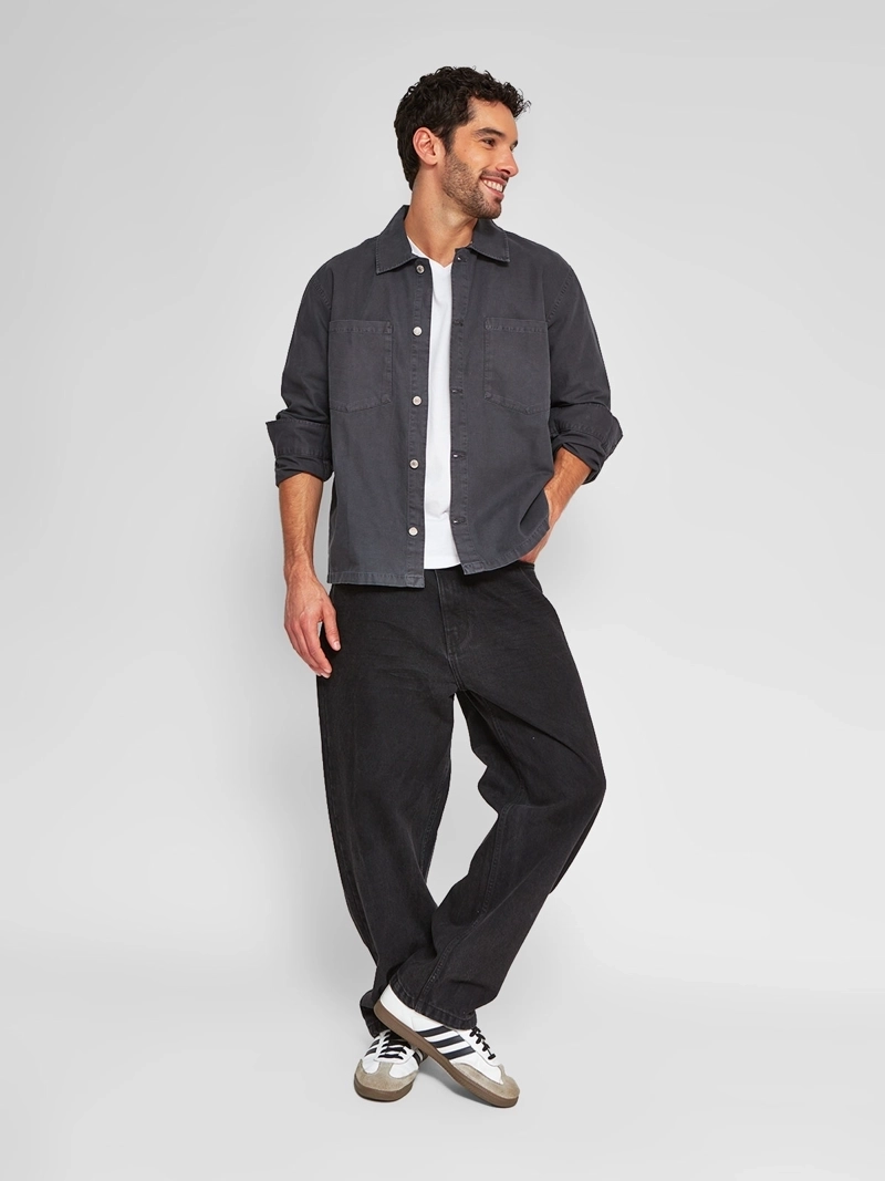 SOBRECAMISA HOMBRE INDEX ALGODÓN MANGA LARGA LAVADA - 4