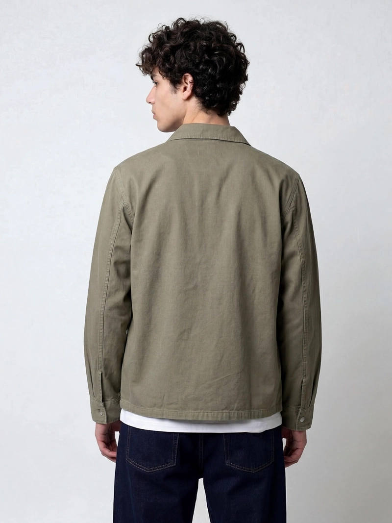 SOBRECAMISA HOMBRE INDEX ALGODÓN MANGA LARGA LAVADA - 2