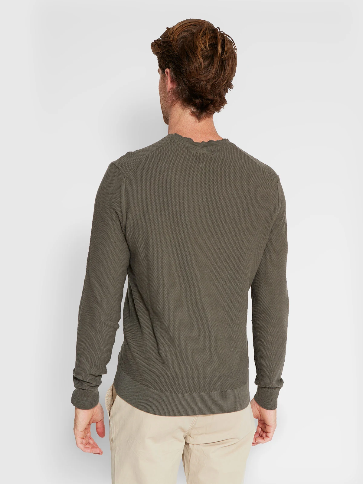 SWEATER HOMBRE CACHAREL ALGODÓN CUELLO REDONDO BÁSICO TEXTURA - 2