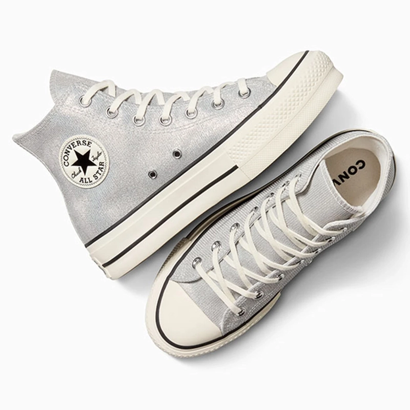 ZAPATILLAS MUJER CONVERSE URBANAS PLATEADO CHUCK TAYLOR ALL STAR LIFT - 4
