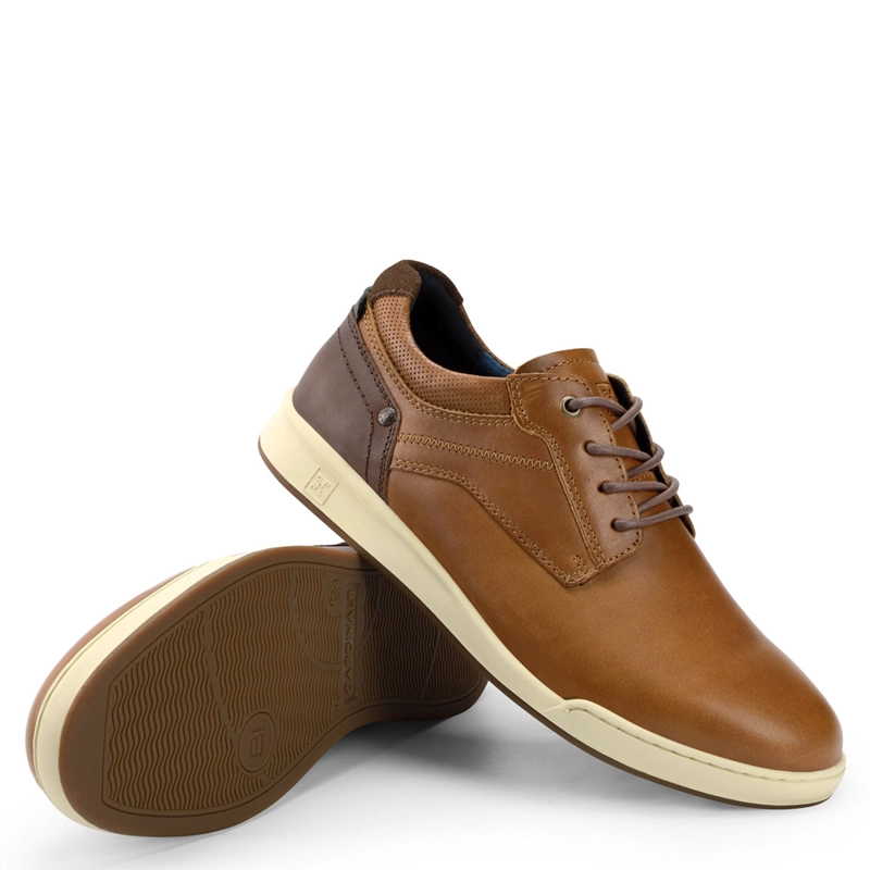 ZAPATILLAS HOMBRE CARDINALE CASUALES CAMEL  CRAM CUERO - 3