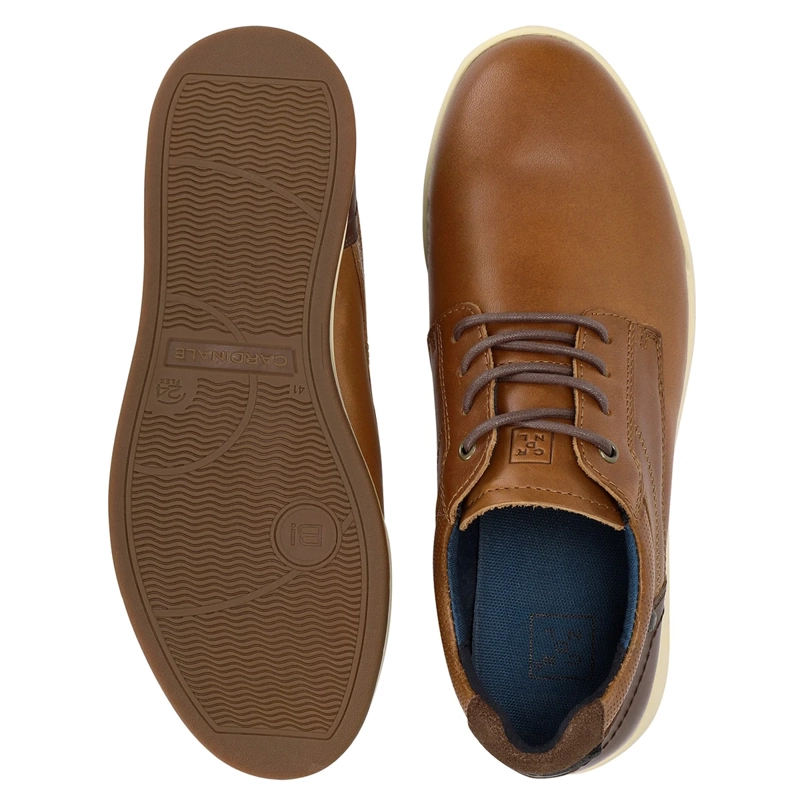 ZAPATILLAS HOMBRE CARDINALE CASUALES CAMEL  CRAM CUERO - 5
