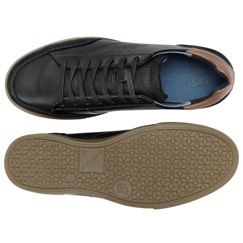 ZAPATILLAS HOMBRE CARDINALE CASUALES NEGRO GROMMET CUERO - 5