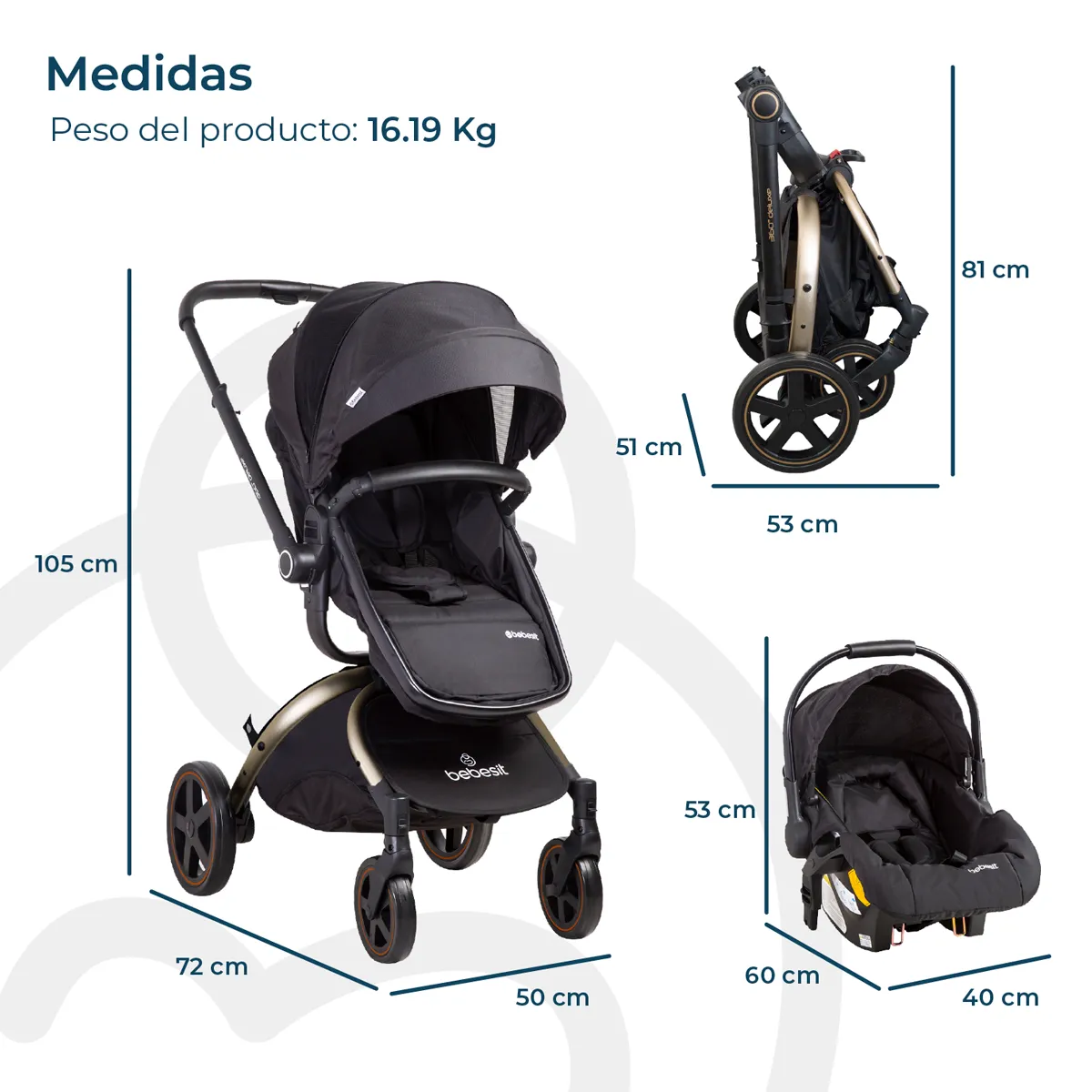 COCHE TRAVEL SYSTEM F8006 DORADO SX - 7