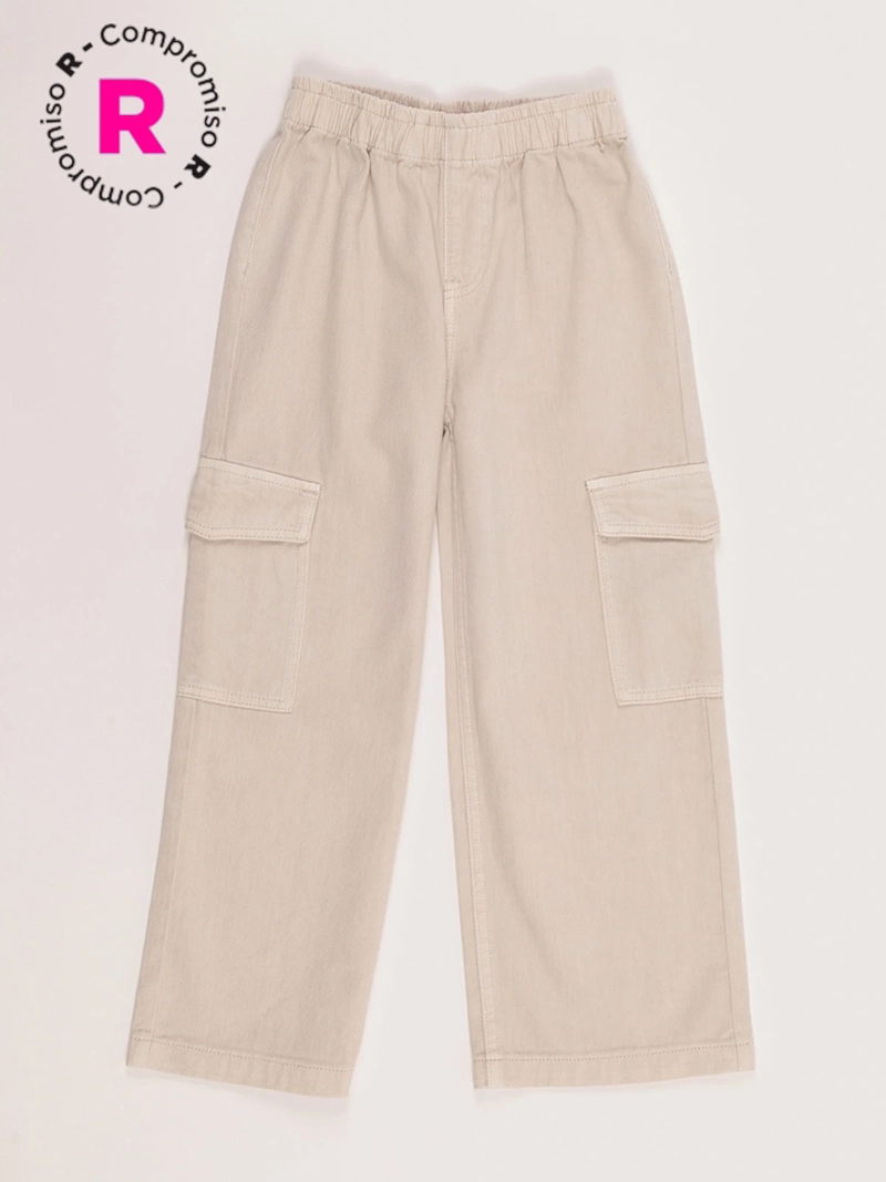 PANTALÓN NIÑA HARVEST ALGODÓN CARGO PULL - 1