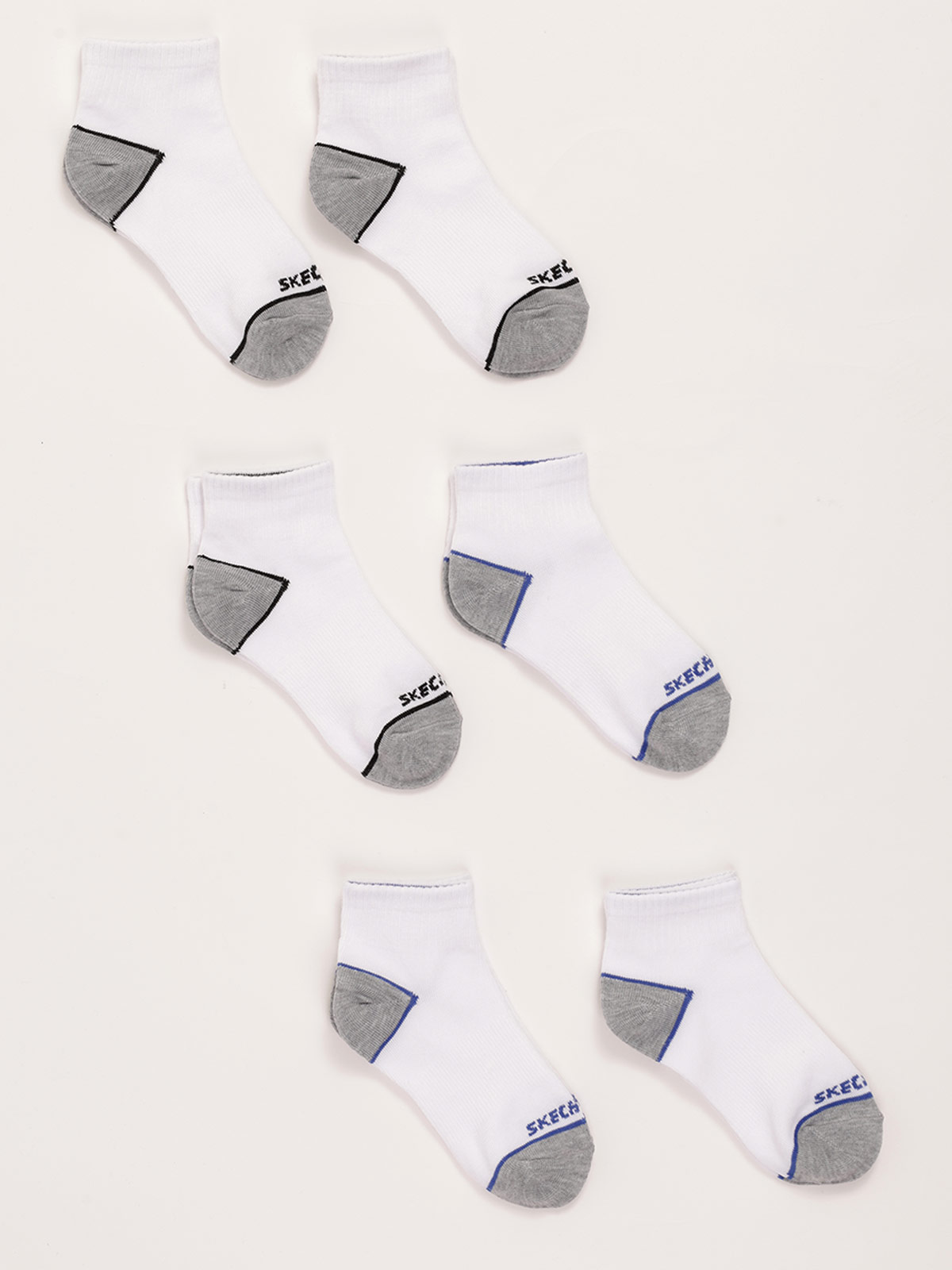 CALCETINES NIÑO SKECHERS PACK X6 BLANCO/AZUL - 1