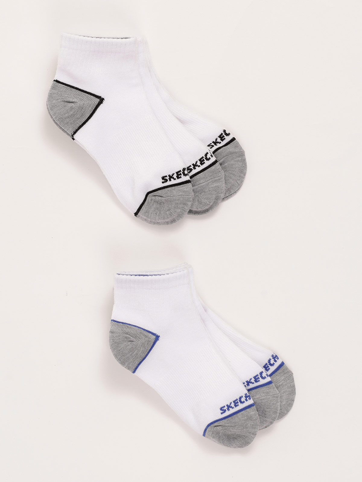CALCETINES NIÑO SKECHERS PACK X6 BLANCO/AZUL - 2