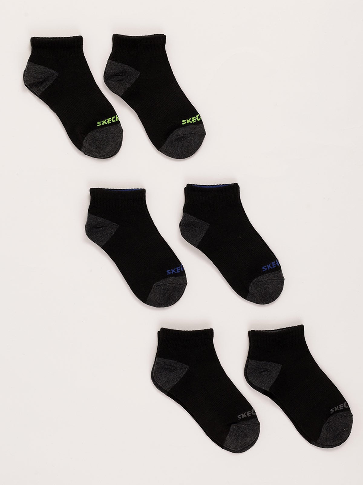 CALCETINES NIÑO SKECHERS PACK X6 NEGRO - 1