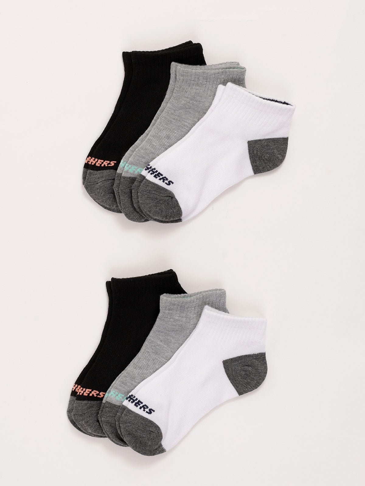 CALCETINES NIÑA SKECHERS PACK X6 BLANCO/AZUL  - 2