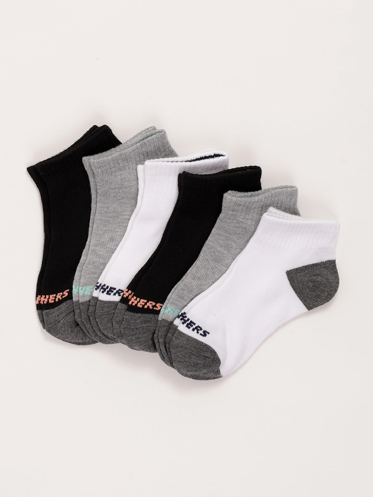 CALCETINES NIÑA SKECHERS PACK X6 BLANCO/AZUL  - 3