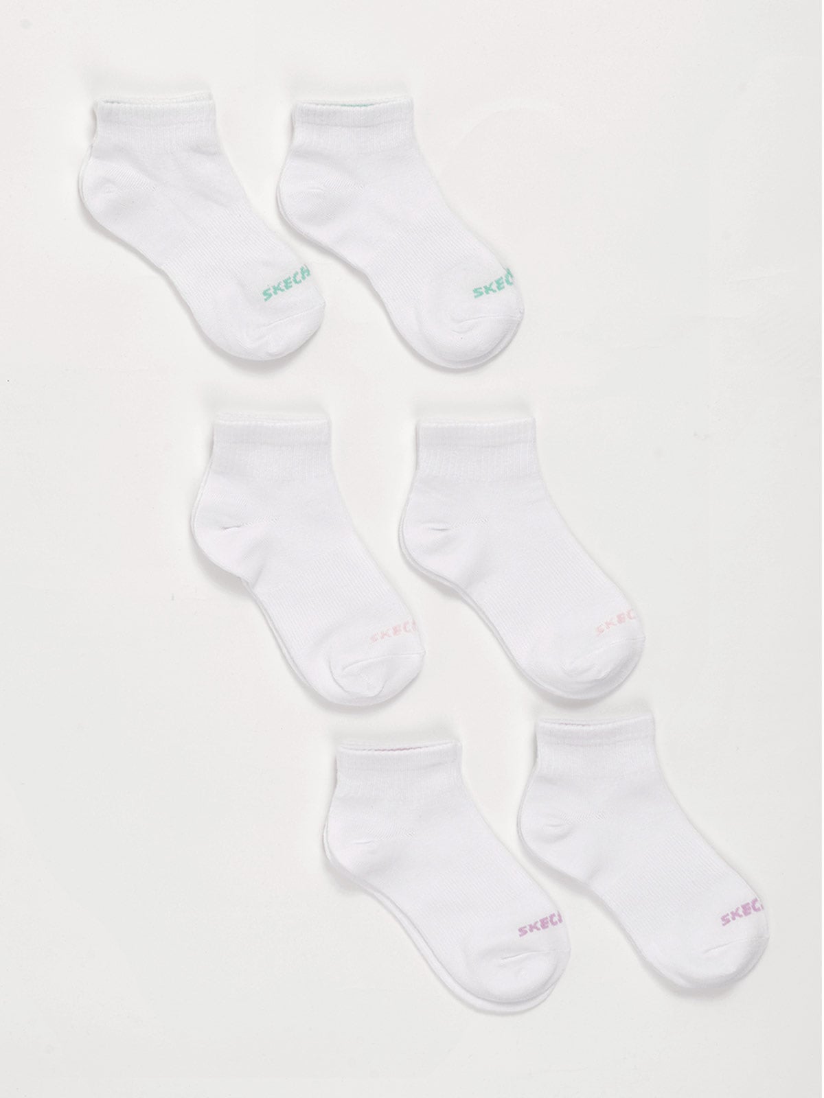 CALCETINES NIÑA SKECHERS PACK X6 BLANCO/ROSADO - 1
