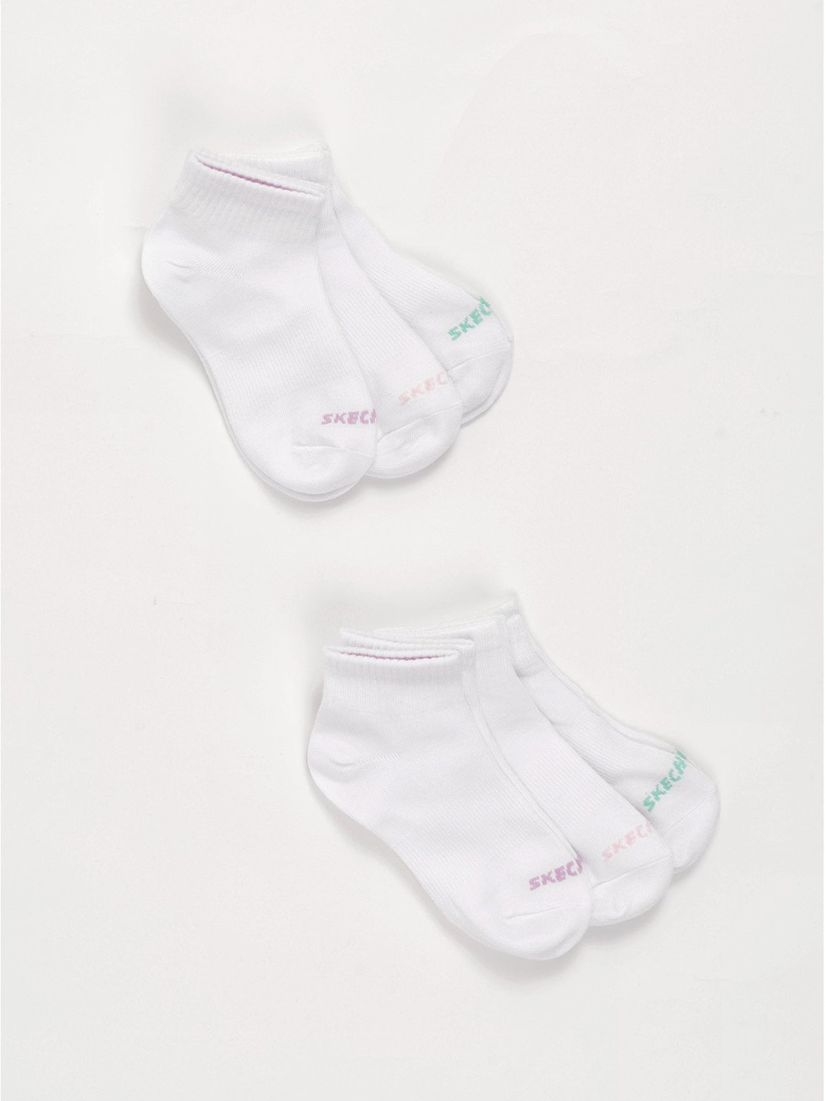 CALCETINES NIÑA SKECHERS PACK X6 BLANCO/ROSADO - 2