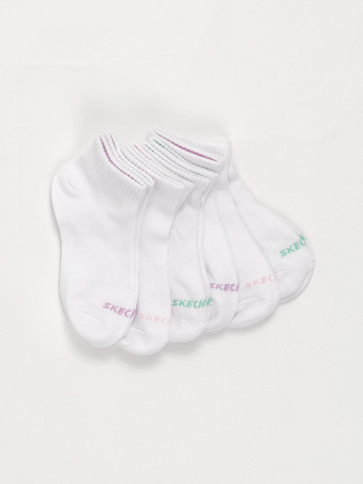 CALCETINES NIÑA SKECHERS PACK X6 BLANCO/ROSADO - 3