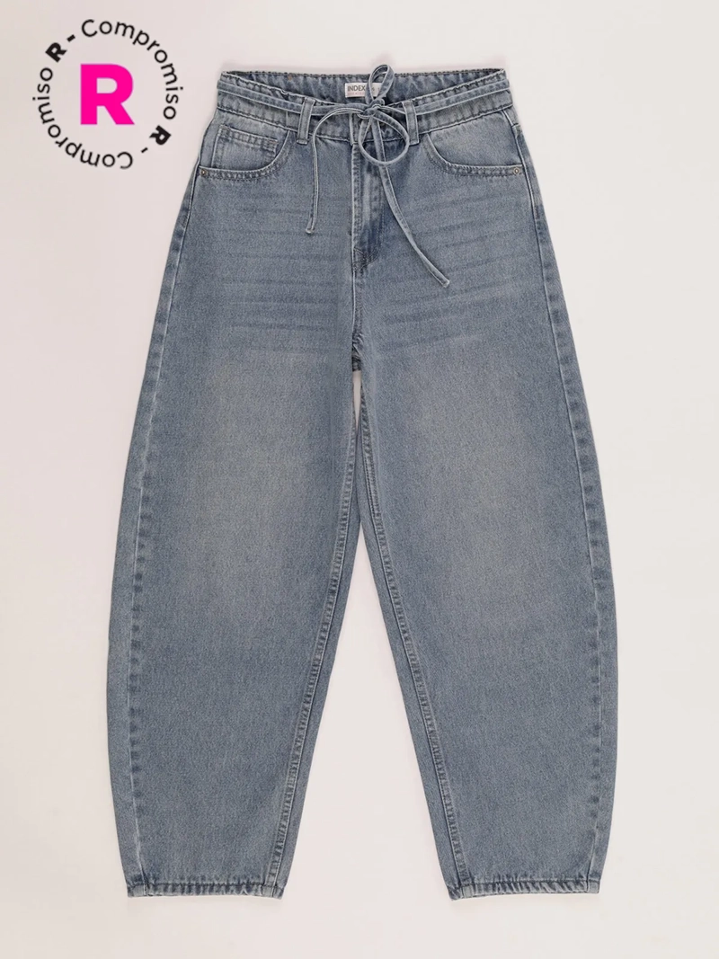 JEANS NIÑA INDEX ALGODÓN BARREL LAZO - 1
