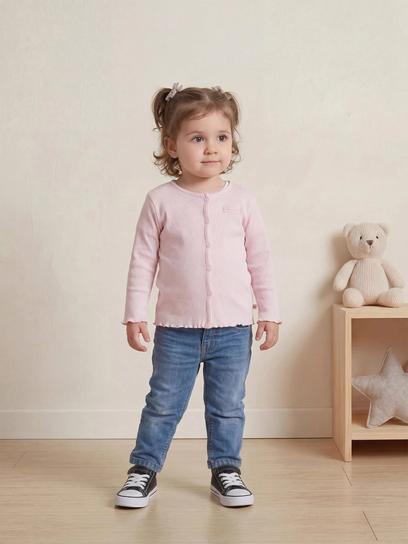 POLERA MANGA LARGA ALGODÓN NIÑA BABY HARVEST RIB - 1