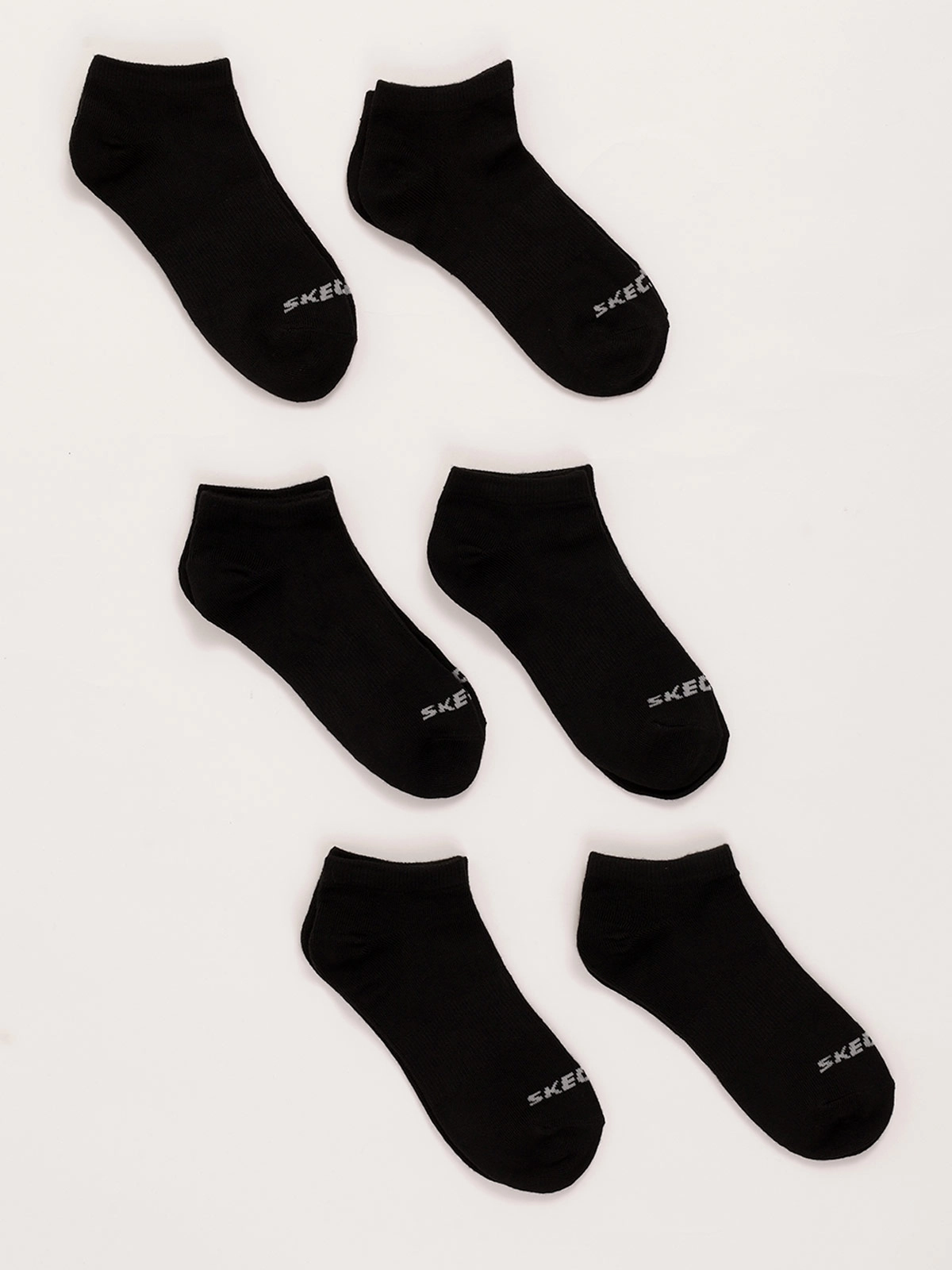 PACK 6 CALCETINES DEPORTIVOS UNISEX SKECHERS NON TERRY LOW CUT NEGRO - 1
