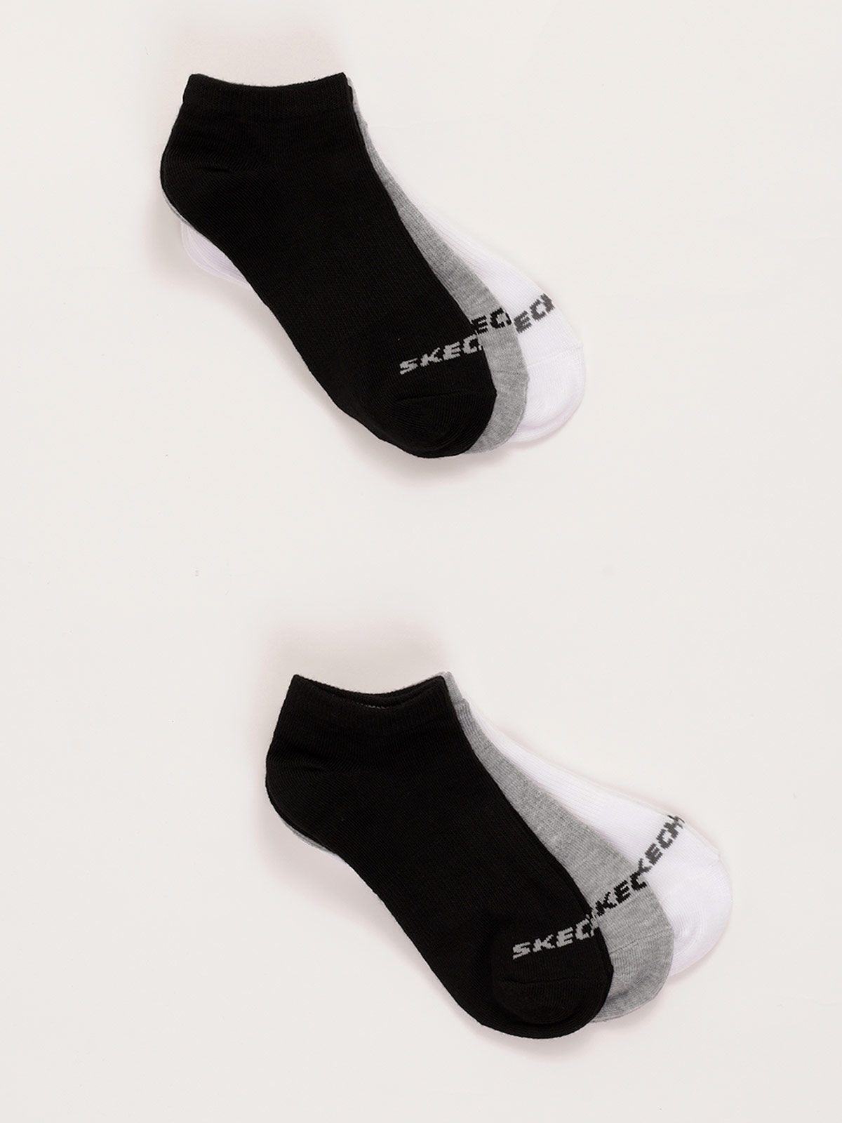 PACK 6 CALCETINES DEPORTIVOS UNISEX SKECHERS NON TERRY LOW CUT NEGRO/BLANCO - 2