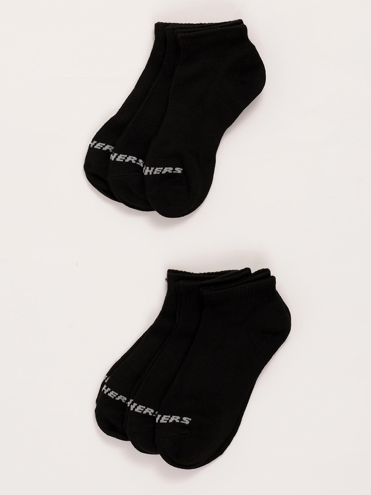 PACK 6 CALCETINES DEPORTIVOS UNISEX SKECHERS NON TERRY QTR CREW NEGRO - 2