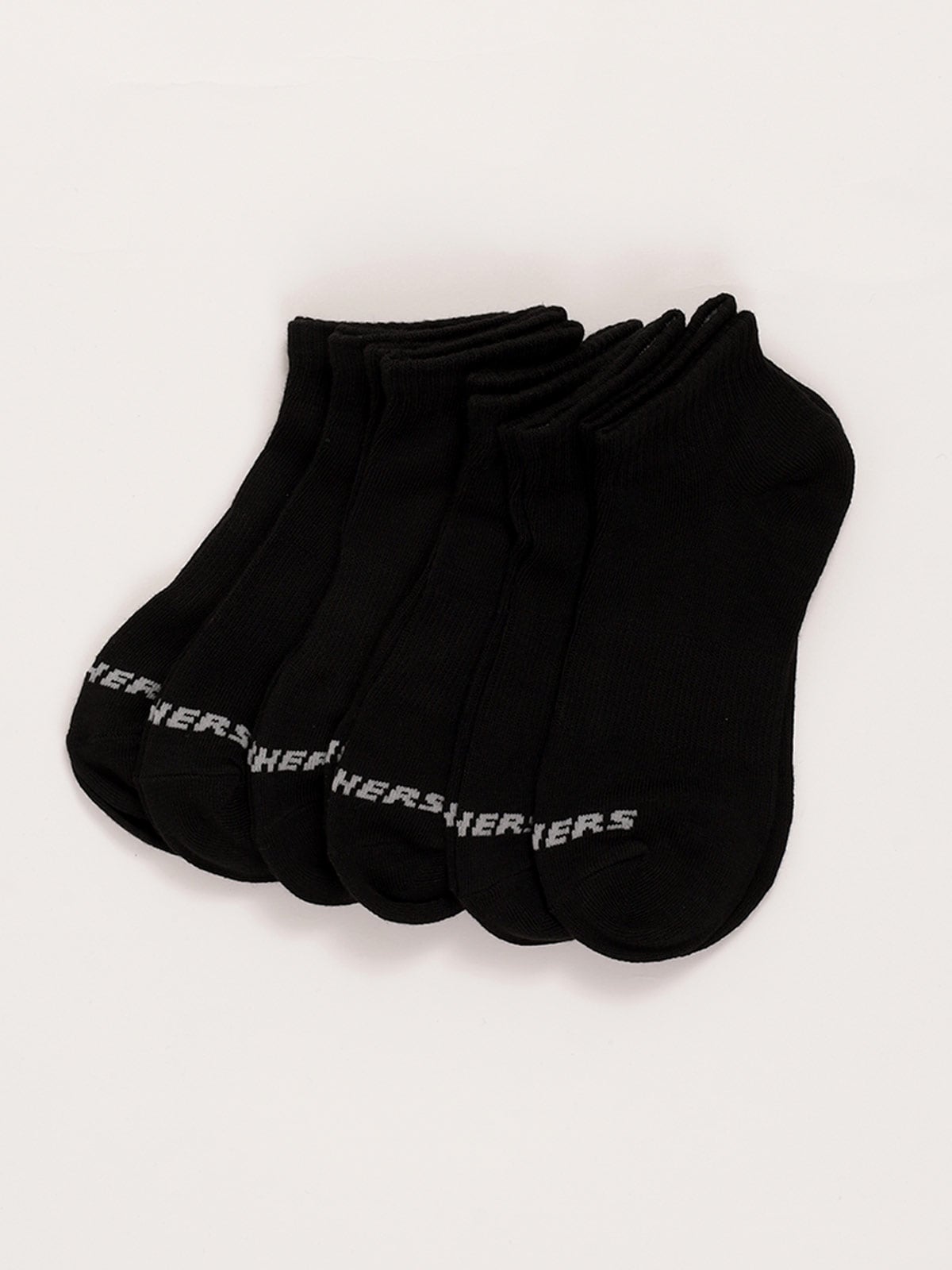 PACK 6 CALCETINES DEPORTIVOS UNISEX SKECHERS NON TERRY QTR CREW NEGRO - 3