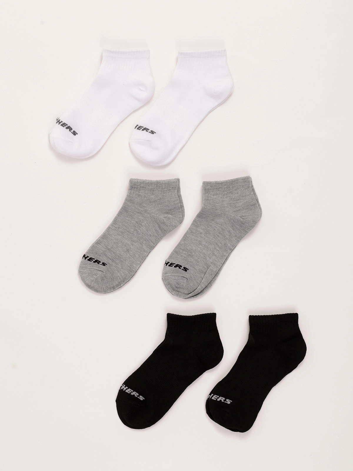 PACK 6 CALCETINES DEPORTIVOS UNISEX SKECHERS NON TERRY QTR CREW NEGRO/BLANCO - 1