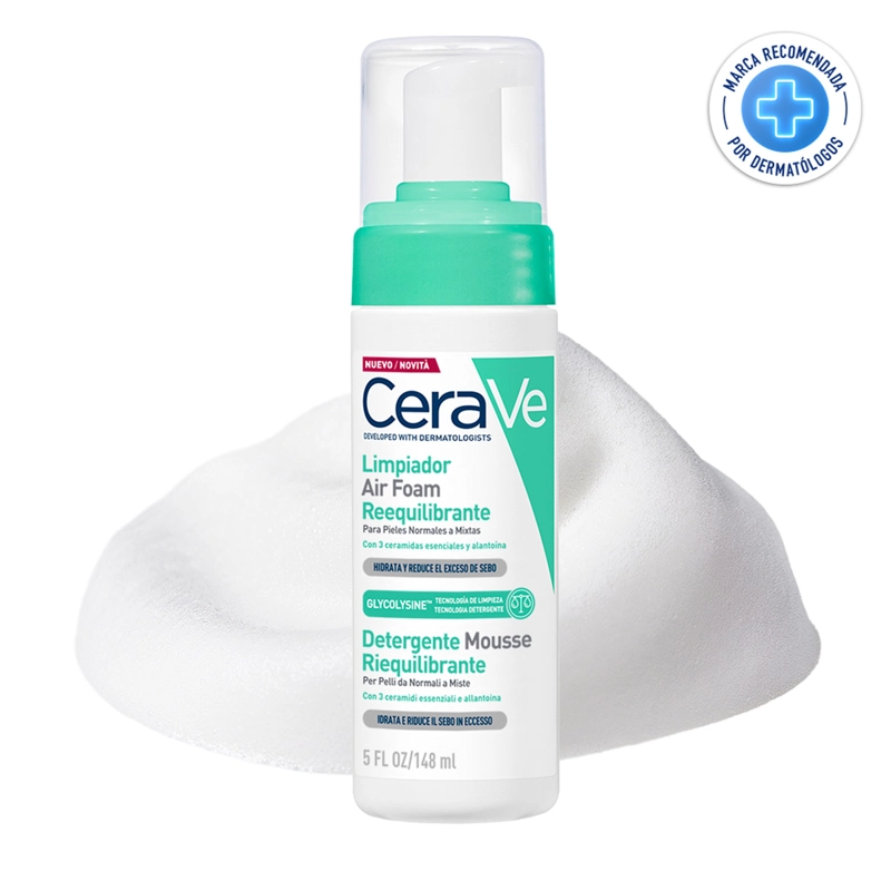 LIMPIADOR FACIAL CERAVE AIR FOAM REEQUILIBRANTE 148 ML - 1