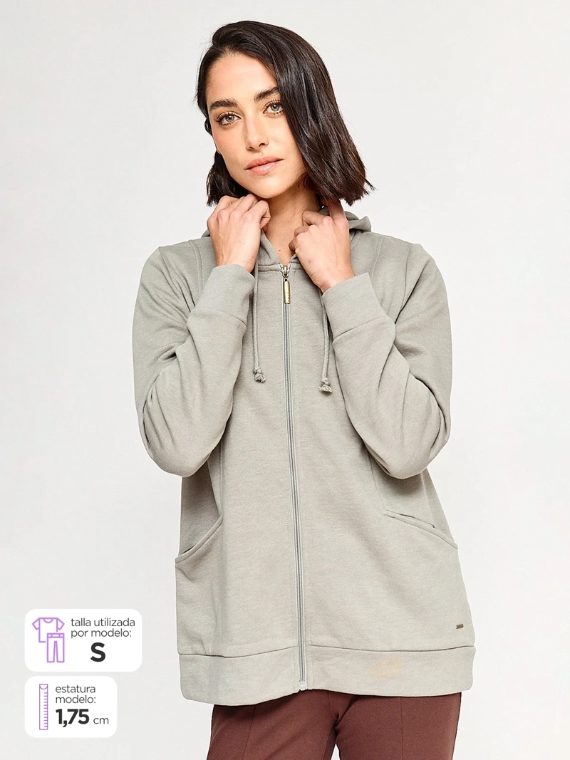 POLERÓN MUJER AZIZ ALGODÓN MANGA LARGA GORRO - 1