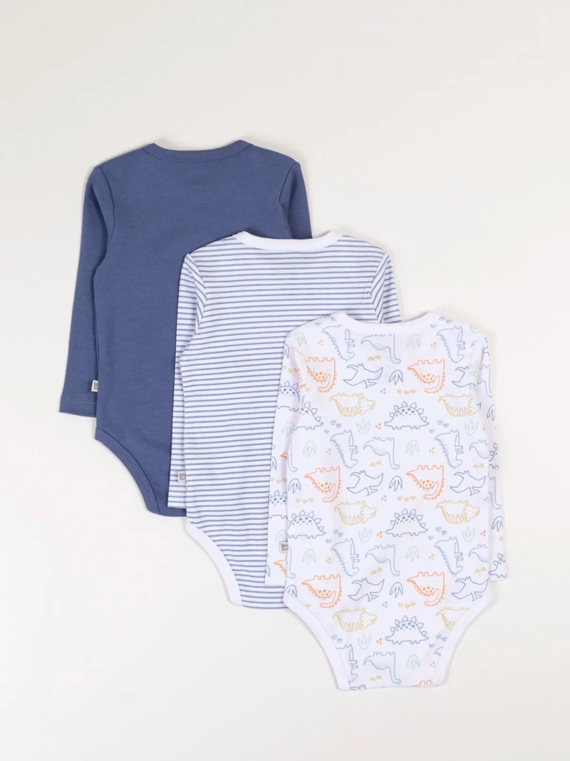 TRIPACK BODIES ALGODÓN NIÑO BABY HARVEST COLORES - 2