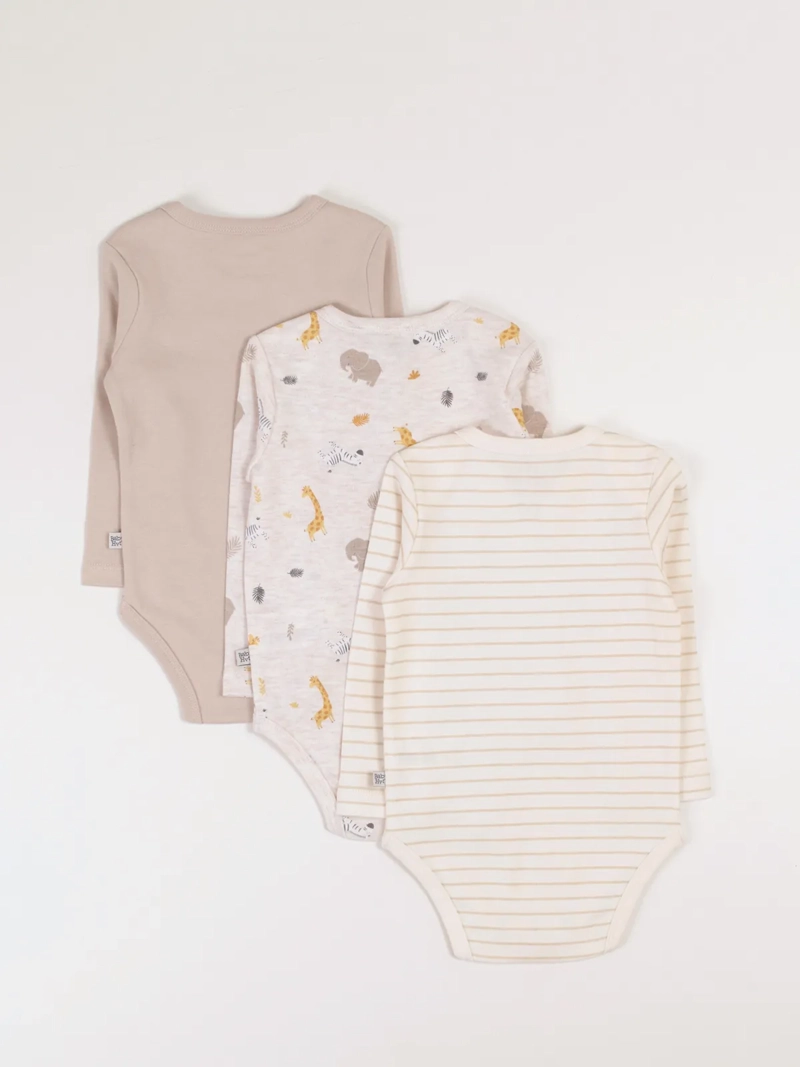 TRIPACK BODIES ALGODÓN NIÑO BABY HARVEST COLORES - 2