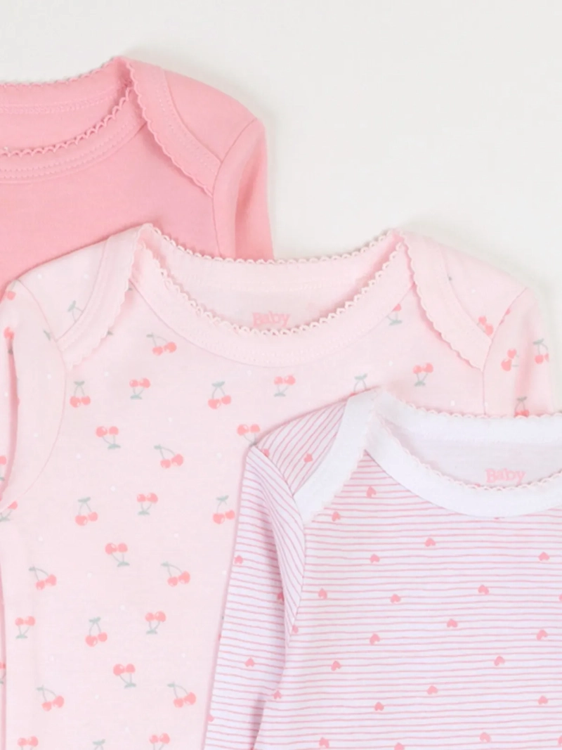 TRIPACK BODIES ALGODÓN NIÑA BABY HARVEST COLORES - 3