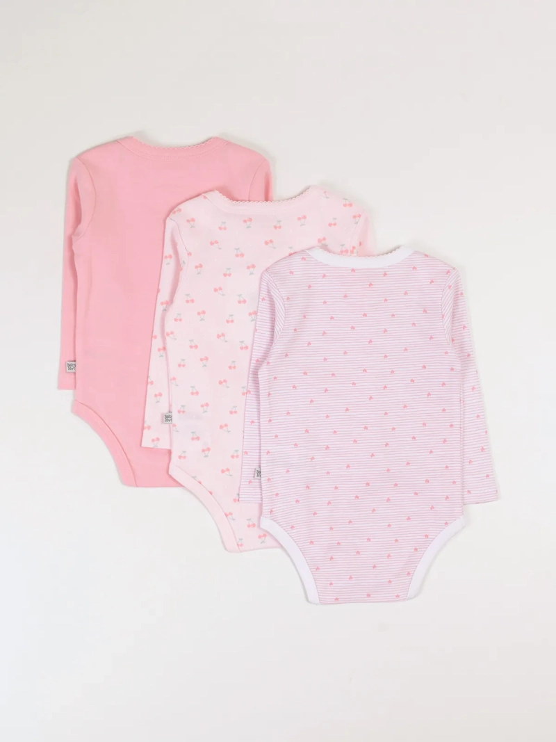 TRIPACK BODIES ALGODÓN NIÑA BABY HARVEST COLORES - 2