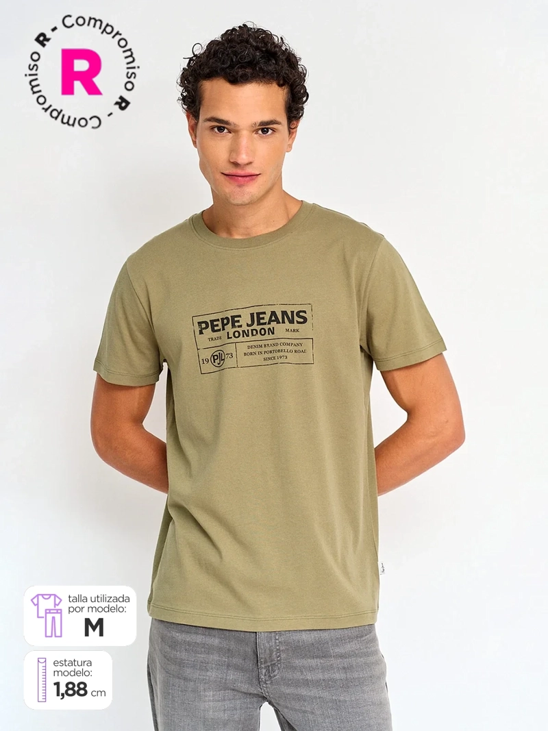 POLERA HOMBRE PEPE JEANS ALGODÓN MANGA CORTA ESTAMPADO - 1