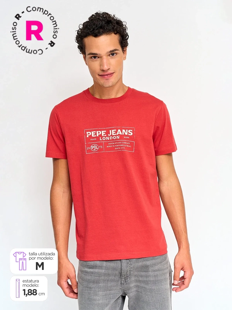 POLERA HOMBRE PEPE JEANS ALGODÓN MANGA CORTA ESTAMPADO - 1