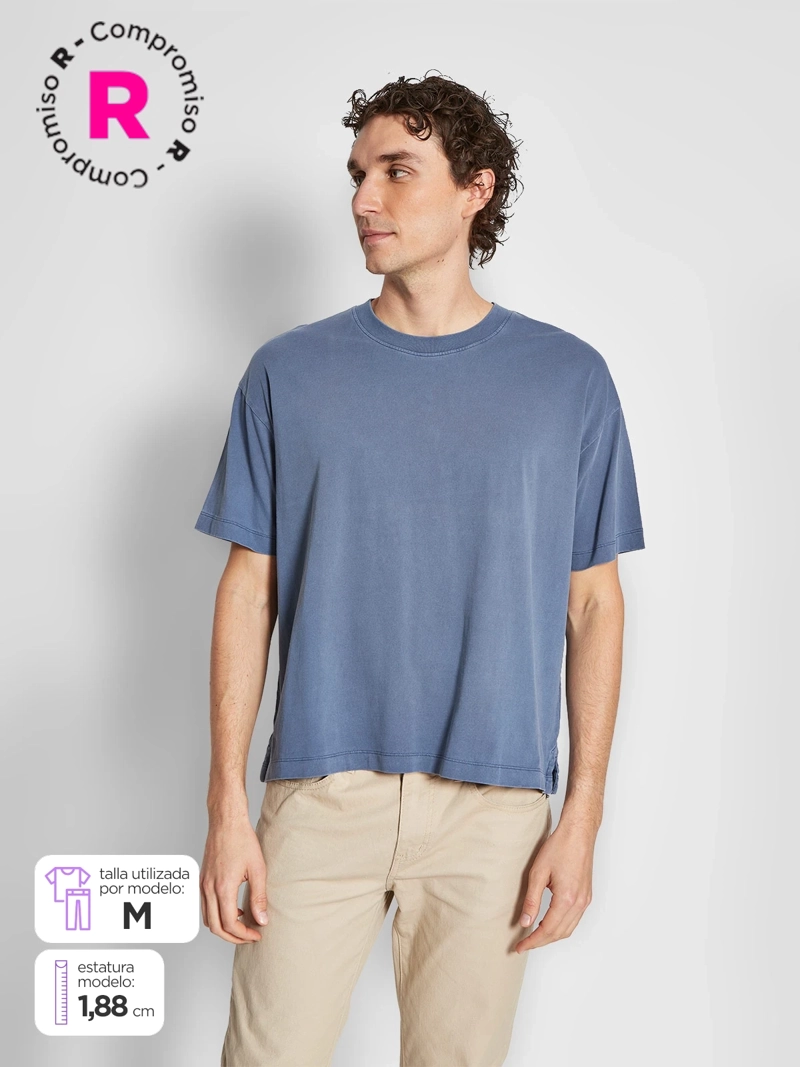 POLERA HOMBRE BARBADOS ALGODÓN MANGA CORTA CALCE BOXY - 1