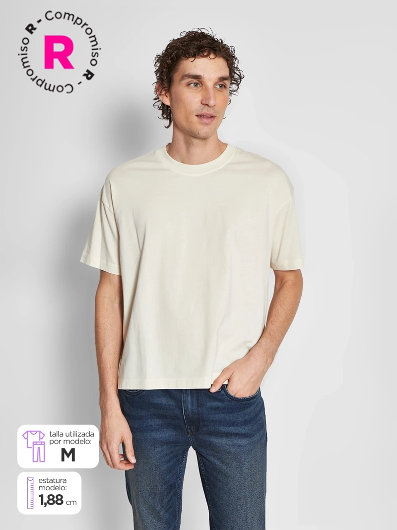 POLERA HOMBRE BARBADOS ALGODÓN MANGA CORTA CALCE BOXY - 1