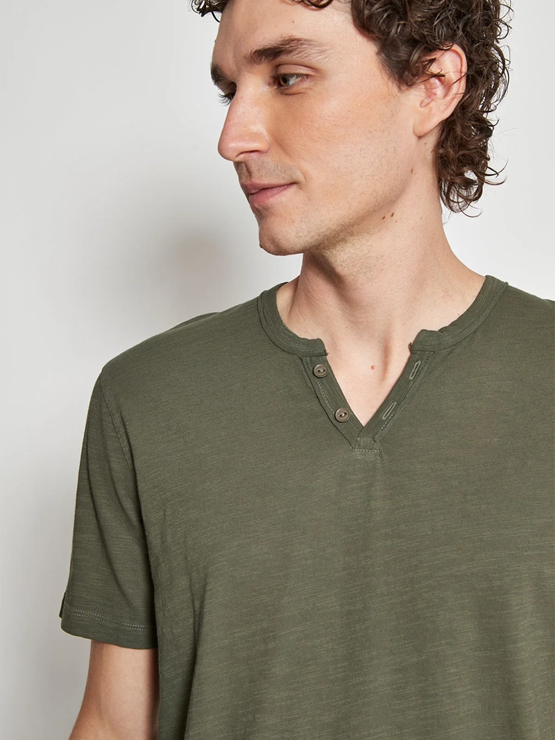 POLERA HOMBRE BARBADOS ALGODÓN CUELLO HENLEY MANGA CORTA - 3