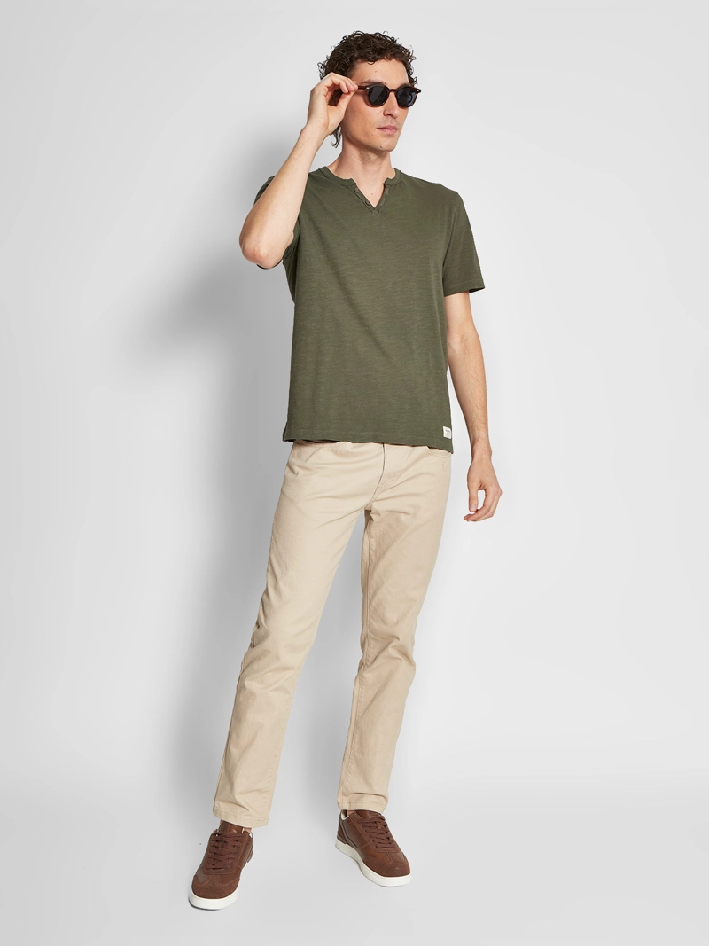 POLERA HOMBRE BARBADOS ALGODÓN CUELLO HENLEY MANGA CORTA - 4