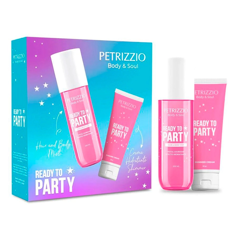 SET PETRIZZIO BODY MIST READY TO PARTY MUJER 200 ML + CREMA SHIMMER 90 GR - 1