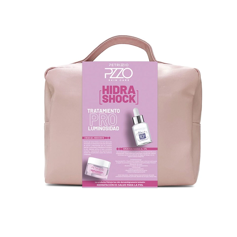SET PETRIZZIO PRO LUMINOSIDAD GEL HIDRASHOCK 50 GR + SÉRUM NIACINAMIDA 28 ML + MALETA - 3