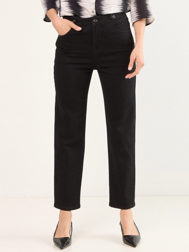 JEANS MUJER MA GRIFFE RECTO ALGODÓN LISO - 1